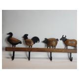 Farm style wood and metal wall rack