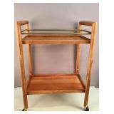 Mid-century-style rolling bar cart