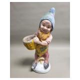Vintage cement garden gnome statue