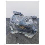 Concrete garden frog statue