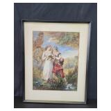 signed Basil Bradley lower left 1854 watercolor
