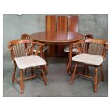Stickley cherry wood dining table with 3 leaves