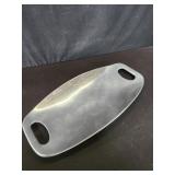 Nambe silver-tone metal serving tray with cutout
