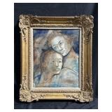 Oil on canvas portrait of melancholic faces