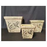 Three  contemporary ceramic planters