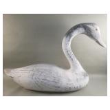 Wood swan garden figurine