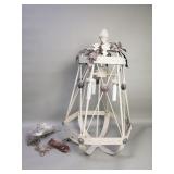Vintage wrought iron lantern-style chandelier
