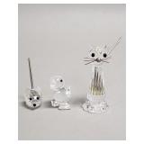 3 Swavarski crystal figurines
