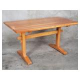 Stickley cherry wood trestle base farm table