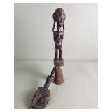 Vintage African carved wood and iron fertility