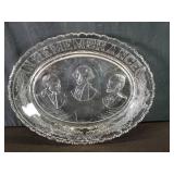 Antique EAPG In Remembrance glass platter