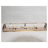 Mid-century lead crystal and brass sconce light