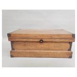 Vintage wood ans brass storage box