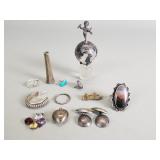 Vintage silver rings, pendants, cufflinks,