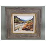 June Carey signed oil painting on board