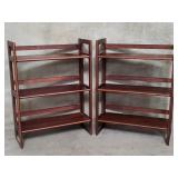 Pair of contemporary stackable folding bookshelves