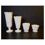 Vintage Westmoreland paneled "grape" milk glass