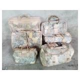 6 vintage French Luggage Company suitcases
