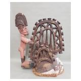 Igbo Agbogho Mmwo carved wood helmet mask