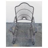 Vintage iron rocking patio chair