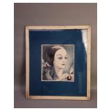 Art Deco watercolor portrait of a woman