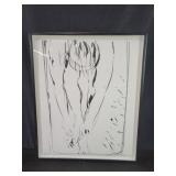 Signed lower right 1986ink drawing