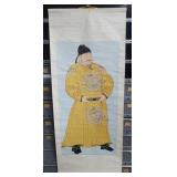 Vintage Chinese hand-painted scroll depicting