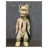 Vintage African carved wood Lumbo female sculpture