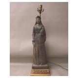 Colonial style terracotta figural table lamp