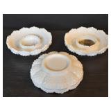 3pc Fenton hobnail ash tray/candle/chip dip bowls