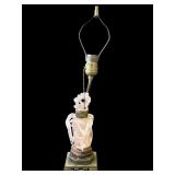 Vintage brass & rose quartz table lamp