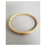 18k gold bangle twisted rope design bracelet