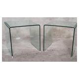 Pair of modern glass end tables