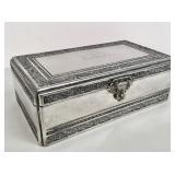 Vintage heavy silver plate jewelry box