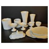 13pc Indiana Glass "Harvest Grape" milk glass