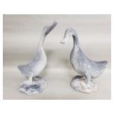 Pair of spelter duck figurines