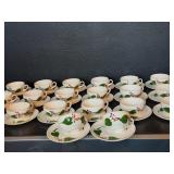 40pc Sky Line Canonsburg Pottery cups & saucers