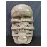 Vintage African carved wood ceremonial mask