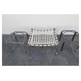 3 piece Brown Jordan aluminum foot stool and