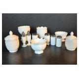 12pc vintage Fenton hobnail salt & pepper shakers