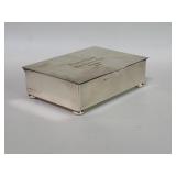 Vintage silver plate and wood trinket box