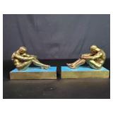 Art Deco brass bookends