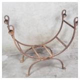 Vintage wrought iron log rack