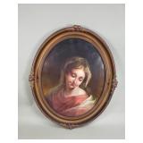 Antique portrait oil on canvas signed