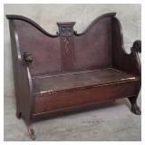 Antique Michigan Grand Rapids hand carved oak