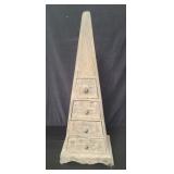 Contemporary carved wood tribal style chest