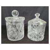 Pair of lead crystal biscuit jars