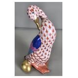 Herend (Hungary) porcelain goose with golden egg