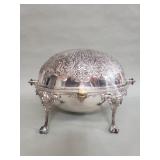 Victorian silver plate revolving dome serving dish