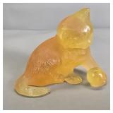 Daum France glass cat figure